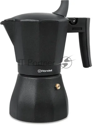 Кофеварка гейзерная Rondell Kafferro RDA-994, 0.45 л, алюминий, черный
