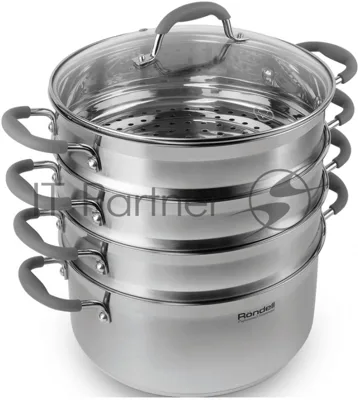 Пароварка Rondell RDS-1103 26 см. 3 перфорированных уровня (5,5 л - нижний ярус)