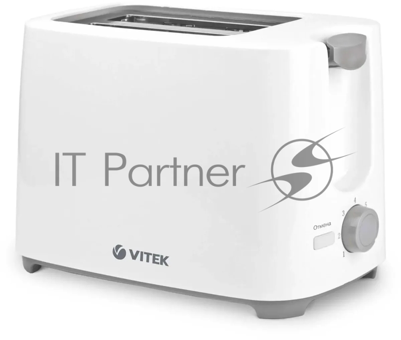Тостер Vitek VT-1587 белый, 700 Вт, 2 слота