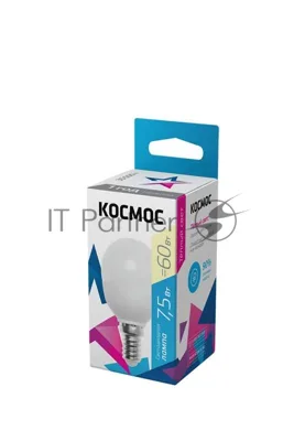 Лампа светодиодная Космос LED BASIC GL45 7.5Вт 220В E14 3000К