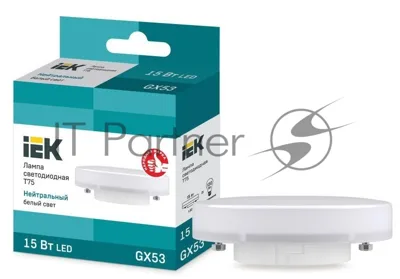 Лампа светодиодная IEK LLE-T80-15-230-40-GX53 ECO T75 таблетка 15Вт 230В 4000К GX53