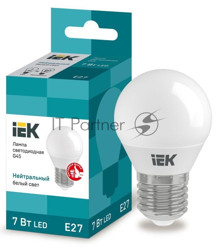 Лампа светодиодная IEK LLE-G45-7-230-40-E27 ECO G45 7Вт шар 4000К белый E27 630лм 230-240В