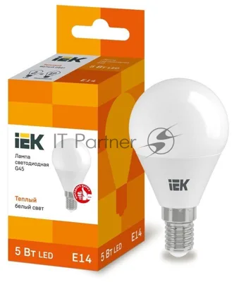Лампа светодиодная IEK LLE-G45-5-230-30-E14 ECO G45 5Вт шар 3000К теплый белый E14 450лм 230-240В