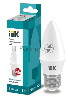 Лампа светодиодная IEK LLE-C35-7-230-40-E27 ECO C35 свеча 7Вт 230В 4000К E27