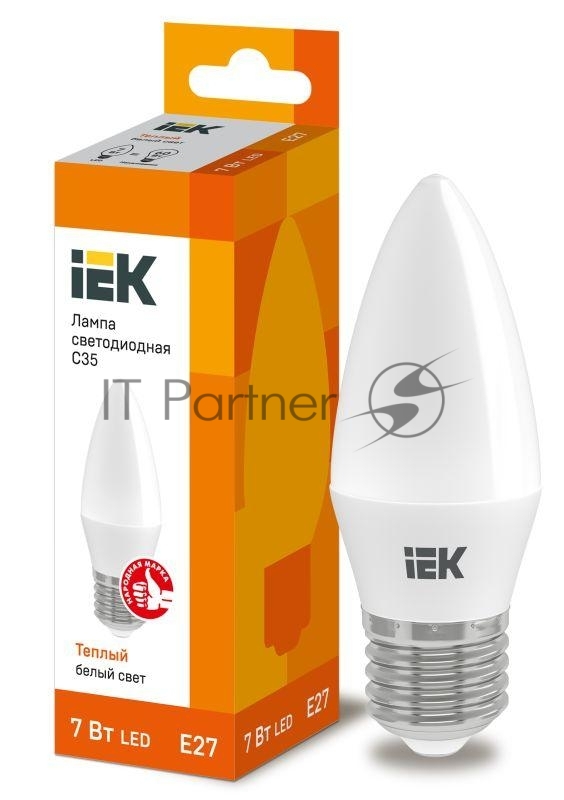Лампа светодиодная IEK LLE-C35-7-230-30-E27 ECO C35 свеча 7Вт 230В 3000К E27