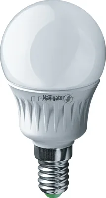 Лампа светодиодная Navigator NLL-P-G45-5-230-2.7K-E14 5Вт шар 2700К теплый белый E14 330лм 220-240В
