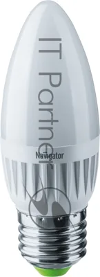 Лампа светодиодная Navigator NLL-C37-7-230-4K-E27-FR 7Вт свеча 4000К белый E27 560лм 176-264В