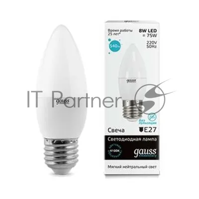 Лампа светодиодная LED Gauss Elementary Candle E27 8Вт 4100К
