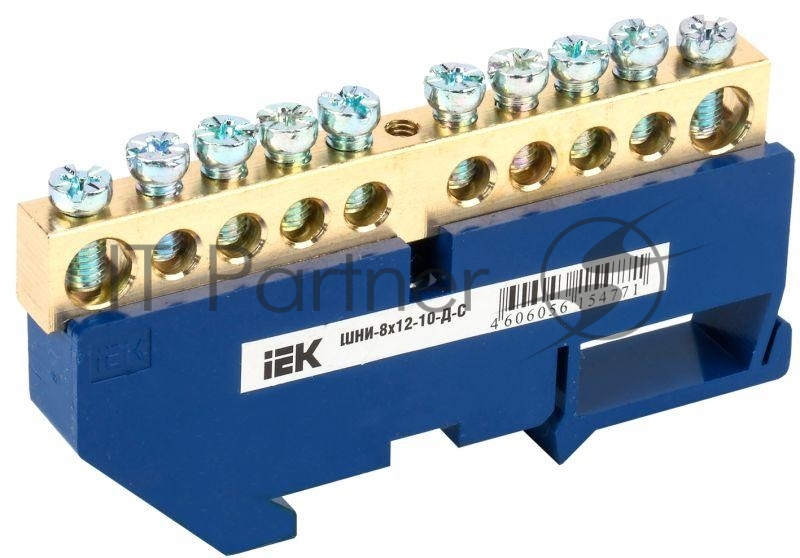 Шина нулевая на DIN-изол. ШНИ-8х12-10-Д-С IEK YNN10-812-10D-K07