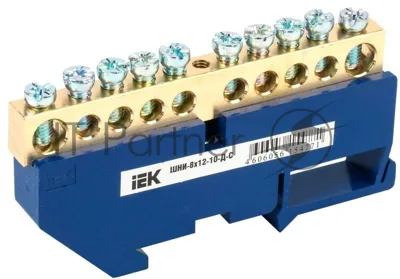 Шина нулевая на DIN-изол. ШНИ-8х12-10-Д-С IEK YNN10-812-10D-K07