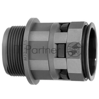 Переходник труба-коробка DN 23мм М25х1.5 полиамид черный IP66 ДКС PAM23M25N