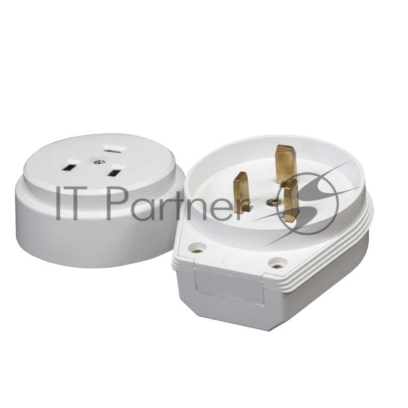 Разъем РШ-ВШ 32А 250В 2Р+РЕ откр. уст. бел. UNIVersal 1235