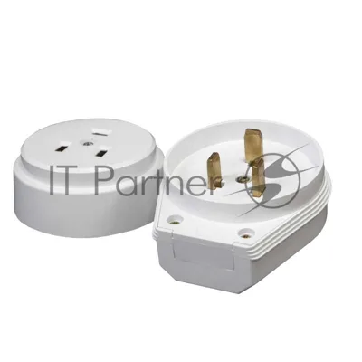 Разъем РШ-ВШ 32А 250В 2Р+РЕ откр. уст. бел. UNIVersal 1235