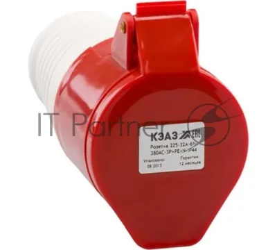 Розетка кабельная 225 32А 380AC 3P+PE+N 6ч IP44 КЭАЗ 222753