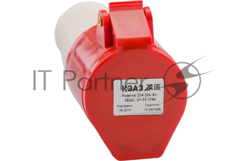 Розетка кабельная 224 32А 380AC 3P+PE 6ч IP44 КЭАЗ 222752