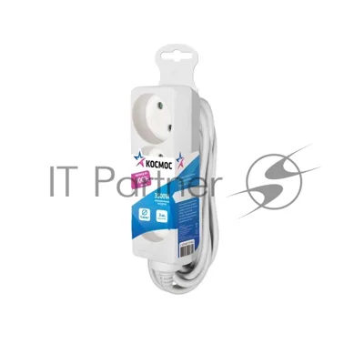 Удлинитель Космос 3х3 м без заземл. 16А IP20 ПВС 2х1