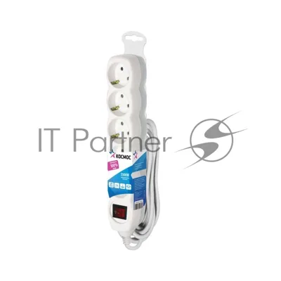 Удлинитель Космос 5х3 м с заземл. 16А IP20 ПВС 3х1 с выкл.