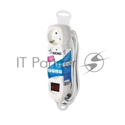 Удлинитель Космос 3х5 м с заземл. 16А IP20 с выкл. ПВС 3х1