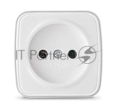 Розетка 1-м ОП Электра 10А IP20 без заземл. белый Союз 0011