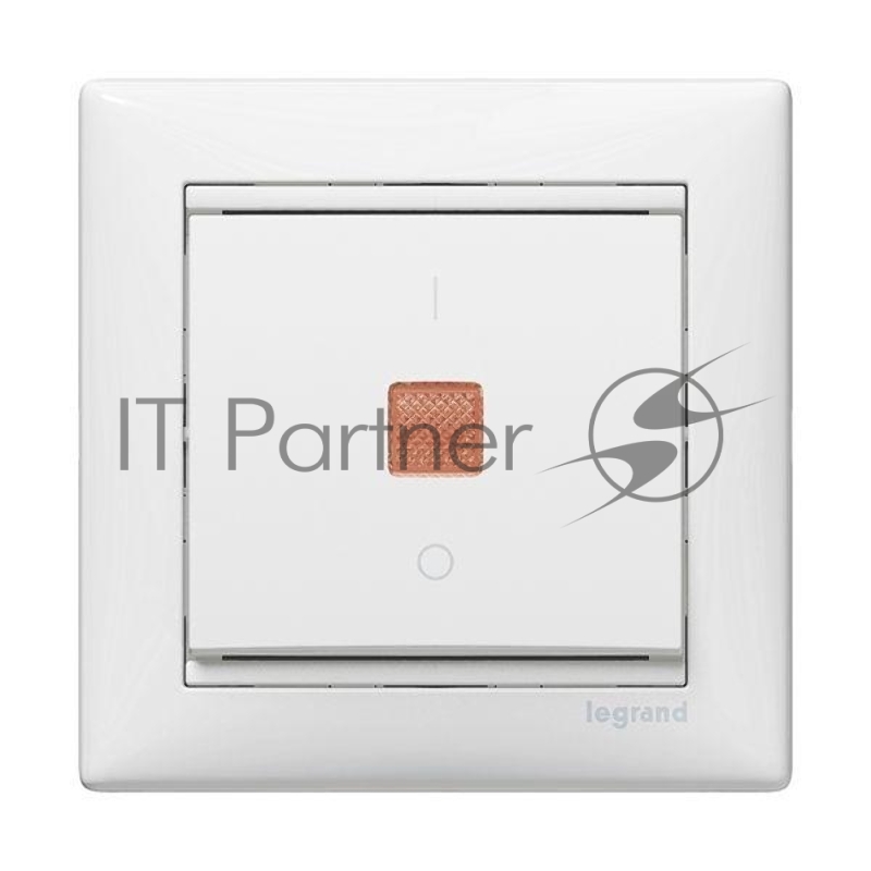 Механизм выключателя 1-кл. СП Valena 10А IP31 с зел. инд. бел. Legrand 774410