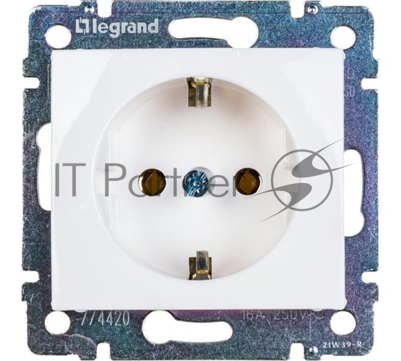 Механизм розетки 1-м СП Valena 2К+З с заземл. нем. станд. белый (DIY-упак.) Legrand 694280