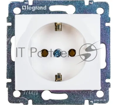 Механизм розетки 1-м СП Valena 2К+З с заземл. нем. станд. белый (DIY-упак.) Legrand 694280
