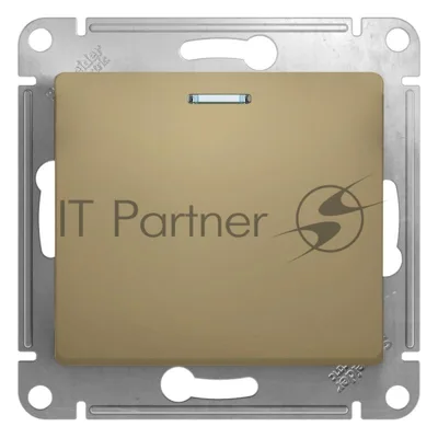 Механизм выключателя 1-кл. СП Glossa 10А IP20 10AX с подсветкой титан SchE GSL000413