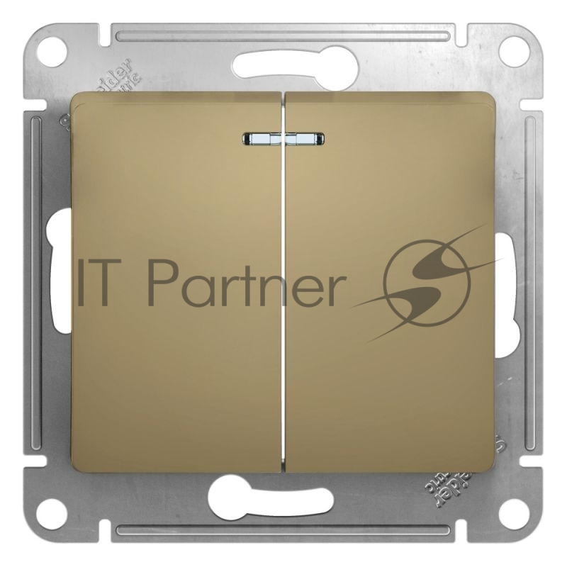 Механизм выключателя 2-кл. СП Glossa 10А IP20 10AX с подсветкой титан SchE GSL000453