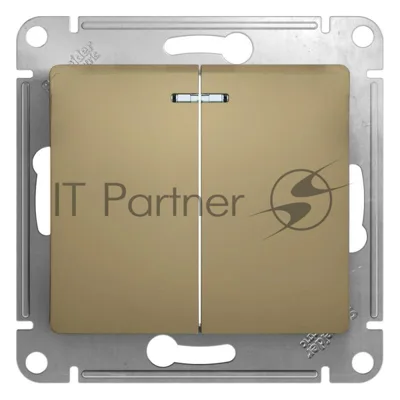 Механизм выключателя 2-кл. СП Glossa 10А IP20 10AX с подсветкой титан SchE GSL000453