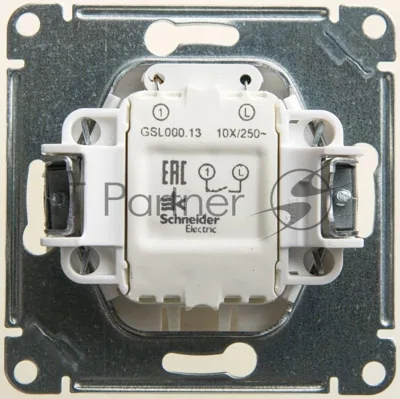 Механизм выключателя 1-кл. СП Glossa 10А IP20 10AX с подсветкой перламутр SchE GSL000613