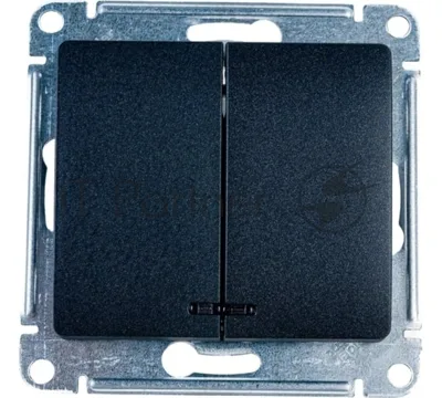 Механизм выключателя 2-кл. СП Glossa 10А IP20 10AX с подсветкой антрацит SchE GSL000753