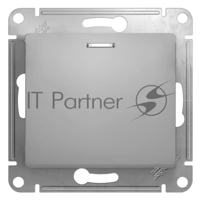 Механизм выключателя 1-кл. СП Glossa 10А IP20 10AX с подсветкой алюм. SchE GSL000313