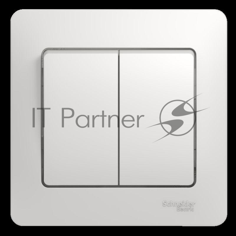 Выключатель 2-кл. СП Glossa 10А IP20 10AX в сборе белый SchE GSL000152