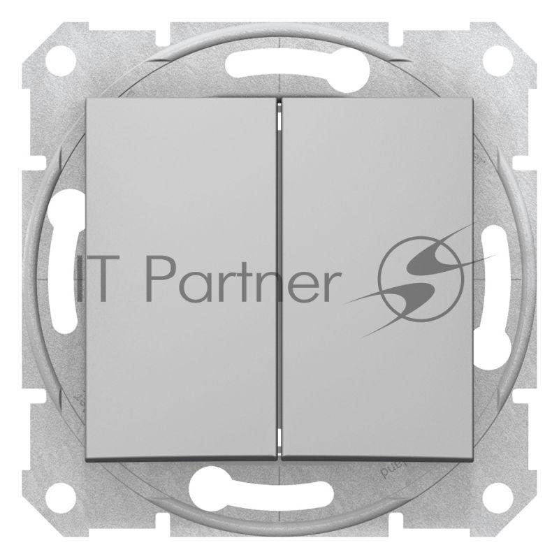 Механизм выключателя 2-кл. СП Sedna 10А IP20 алюм. SchE SDN0300160