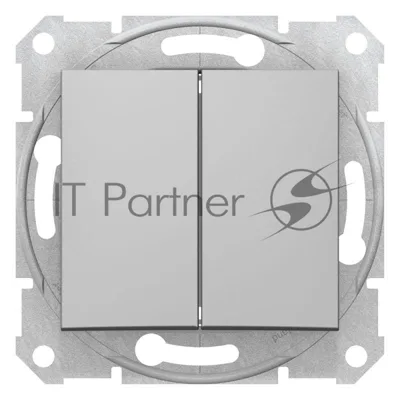Механизм выключателя 2-кл. СП Sedna 10А IP20 алюм. SchE SDN0300160