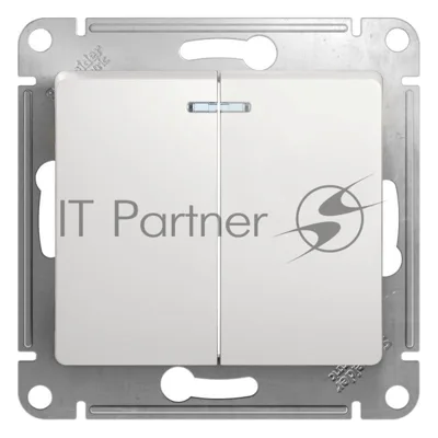 Механизм выключателя 2-кл. СП Glossa 10А IP20 10AX с подсветкой бел. SchE GSL000153