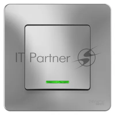 Выключатель 1-кл. СП Blanca (сх.1) 10А 250 В с подсветкой алюм. SchE BLNVS010113