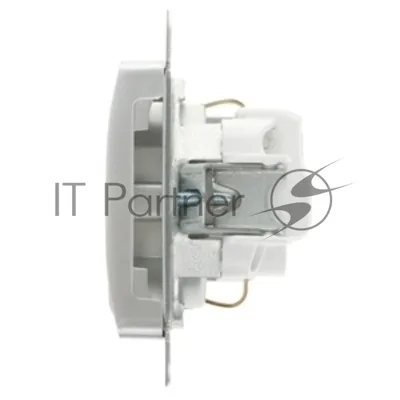 Розетка 1-м СП Glossa 16А с защ. крышкой защ. шторки с заземл. в сборе IP20 алюм. SchE GSL000346