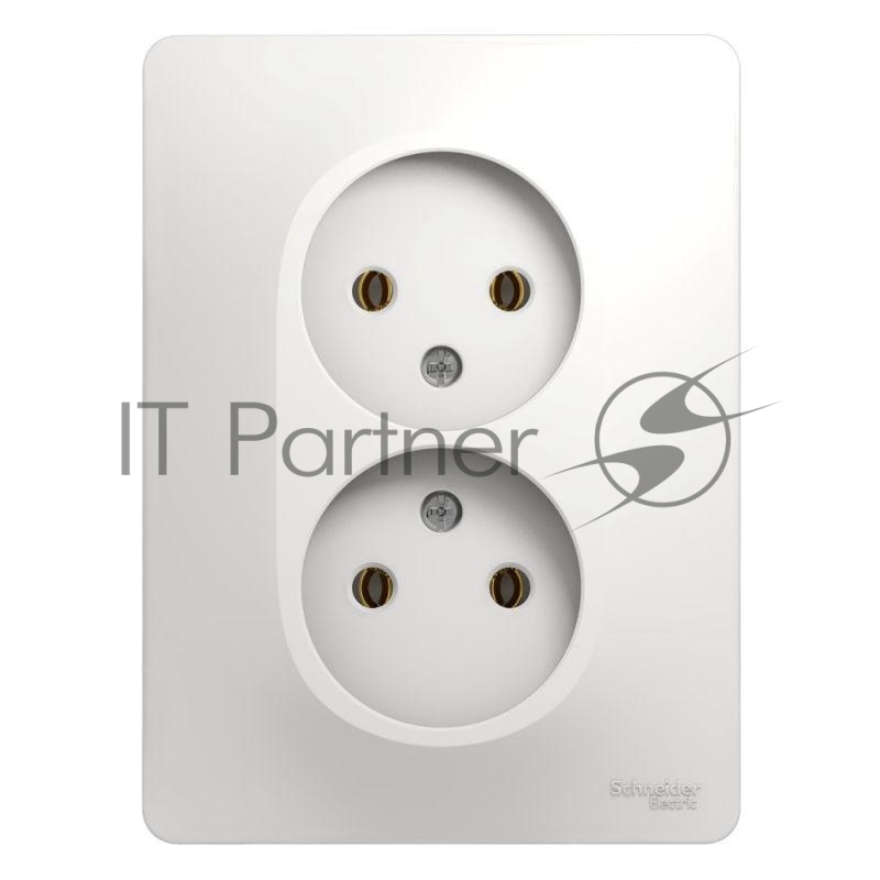Розетка 2-м СП Glossa 16А IP20 без заземл. бел. SchE GSL000120