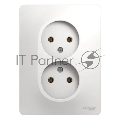 Розетка 2-м СП Glossa 16А IP20 без заземл. бел. SchE GSL000120