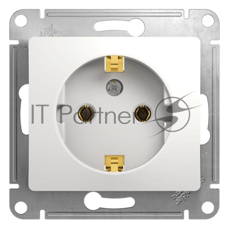 Механизм розетки 1-м СП Glossa 16А с заземл. бел. SchE GSL000143