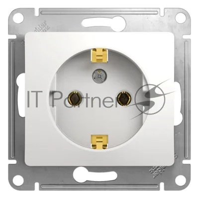 Механизм розетки 1-м СП Glossa 16А с заземл. бел. SchE GSL000143