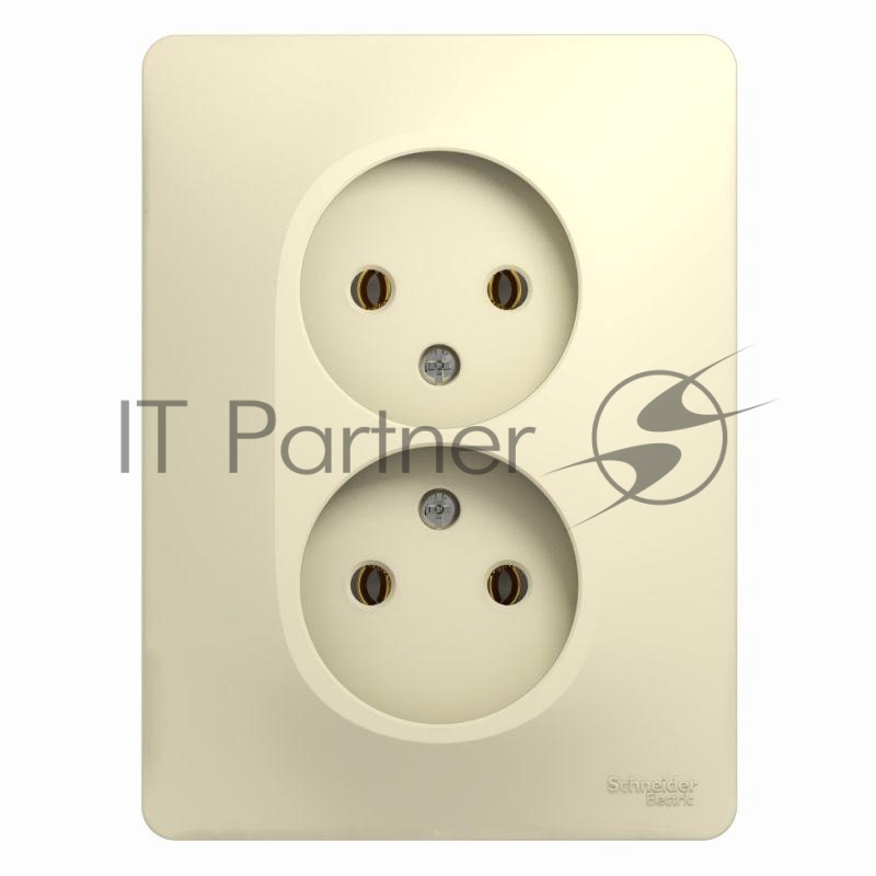 Розетка 2-м СП Glossa 16А IP20 без заземл. беж. SchE GSL000220