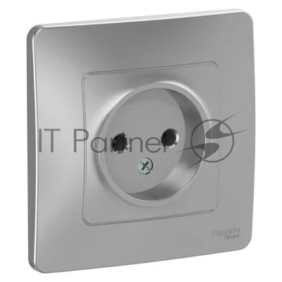Розетка СП Blanca 16А 250В без шторок без заземл. алюм. SchE BLNRS000013