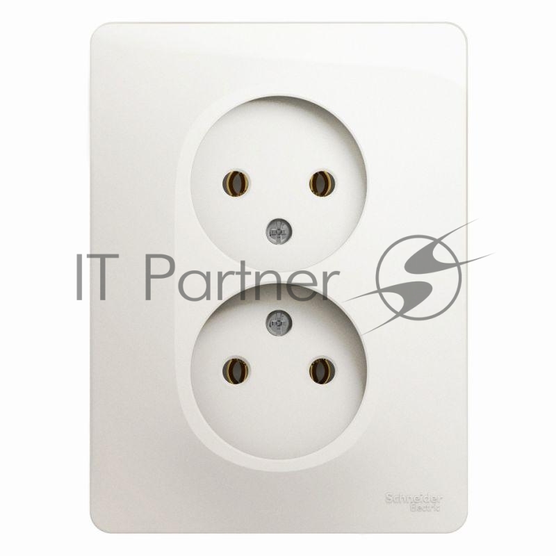 Розетка 2-м СП Glossa 16А IP20 без заземл. в сборе перламутр SchE GSL000620