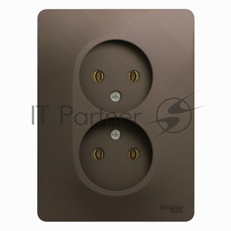 Розетка 2-м СП Glossa 16А IP20 без заземл. шоколад SchE GSL000820