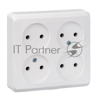 Розетка 4-м ОП Этюд 16А IP20 без заземл. белый SchE PA16-205B