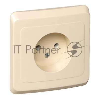 Розетка 1-м СП Этюд 16А IP20 без заземл. крем. SchE PC16-001K