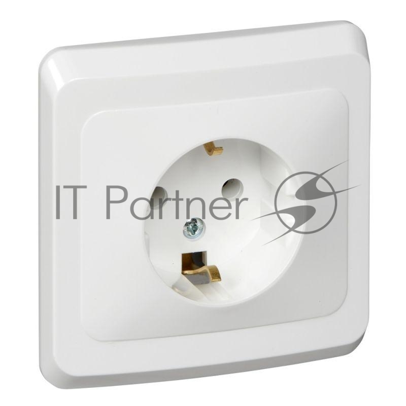 Розетка 1-м СП Этюд 16А с заземл. белый SchE PC16-003B