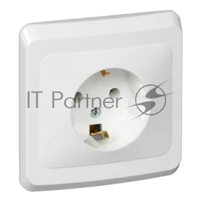 Розетка 1-м СП Этюд 16А с заземл. белый SchE PC16-003B